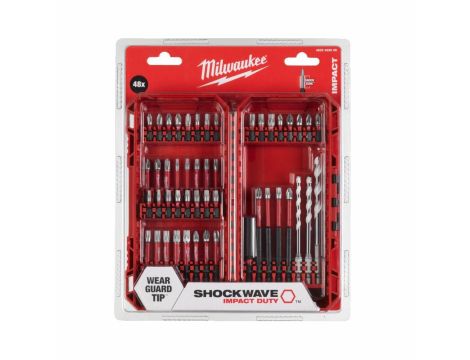 MILWAUKEE ZESTAW KOŃCÓWEK / BITÓW + WIERTŁA  + UCHWYT 48 elem. SHOCKWAVE - 2
