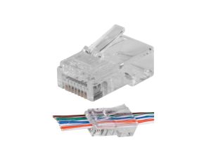 Wtyk modularny RJ45 8P8C kat.5e nieekranowany UTP drut przelotowy NEKU WORECZEK 100szt.
