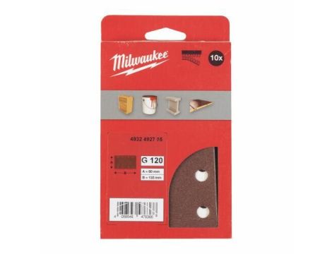 MILWAUKEE PAPIER ŚCIERNY 80mm x 133mm 8 OTWORÓW P80 /10szt.