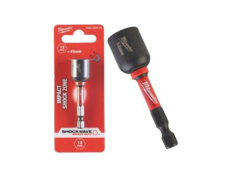 Udarowa nasadka sześciokątna magnetyczna adapter 12mm 1/4 HEX M12 o długości 65mm MILWAUKEE