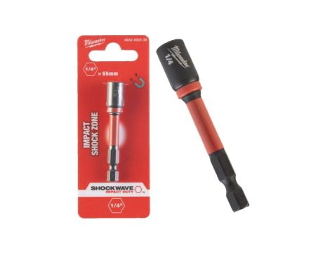 Udarowa nasadka sześciokątna magnetyczna adapter 1/4 HEX o długości 65mm MILWAUKEE