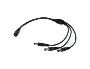 Rozgałęźnik DC 5.5X2.1 3W-1G czarny 24cm 22/20awg