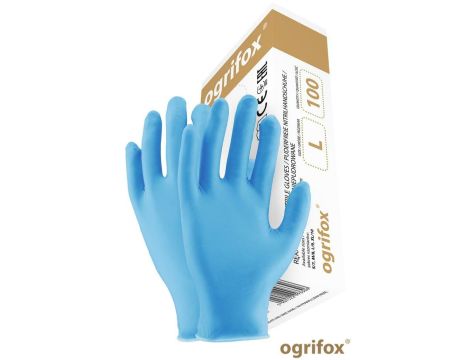 RĘKAWICE NITRYLOWE BEZPUDROWE/100szt