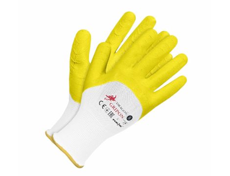 RĘKAWICE GUMA-ŻÓŁTE GRIPON  ROZ -  10