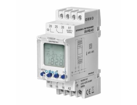 ORNO PROGRAMATOR ASTRONOMICZNY NA SZYNĘ DIN, 2 WYJŚCIA