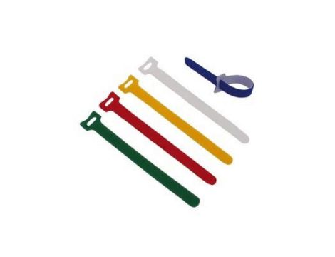 Opaska kablowa wielokrotnego użytku z rzepem 200x16mm kolorowa 5szt / 18219
