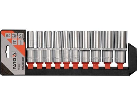 ZESTAW KLUCZY NASADOWYCH DŁUGICH 1/2 10 CZĘŚCI