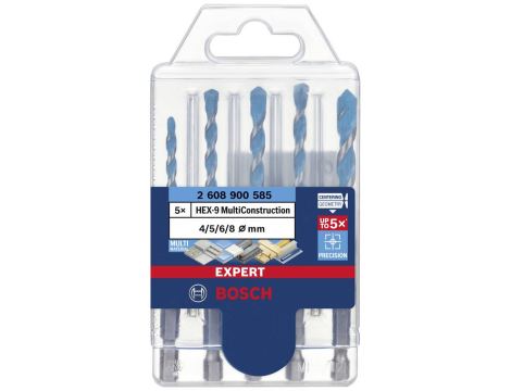 BOSCH WIERTŁO HEX-9 MULTICONSTRUCTION ZESTAW 5szt.  4/5/6/8mm 2608900585