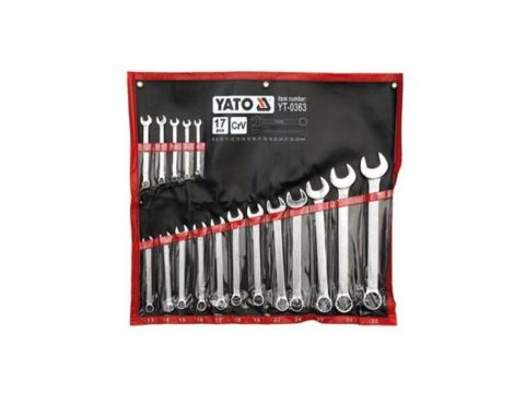 KOMPLET KLUCZY PŁASKO-OCZKOWYCH 17-CZĘŚCI 8-32MM POLEROWANE