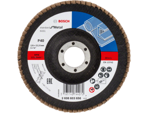 BOSCH ŚCIERNICA LISTKOWA 125mm X431 P 40 STANDARD FOR METAL WYPUKŁA 2608603656