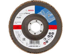 BOSCH ŚCIERNICA LISTKOWA 125mm X431 P120 STANDARD FOR METAL WYPUKŁA 2608603659