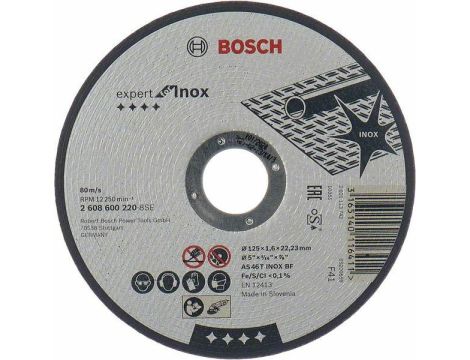 BOSCH TARCZA METAL 125mm x 1,6mm x 22mm EXPERT FOR INOX 2608600220