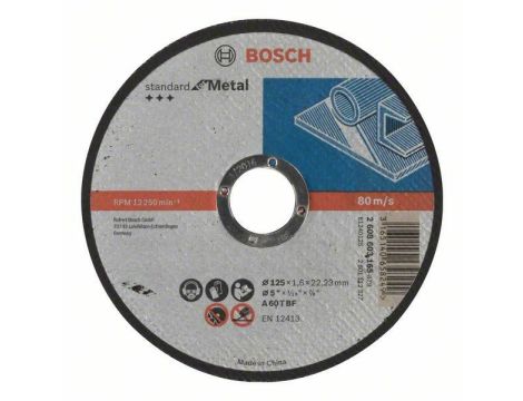 BOSCH TARCZA MET.125mm x 1,6mm x 22mm STANDARD FOR METAL 2608603165