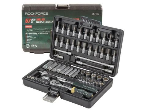 ROCKFORCE ZESTAW KLUCZY     1/4" 57el.