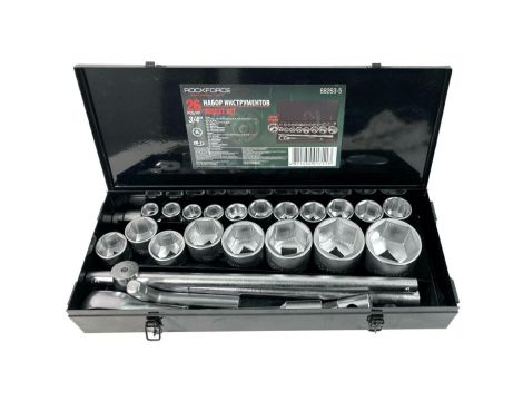ROCKFORCE ZESTAW KLUCZY NASADOWYCH 26el. 3/4" 6KĄT.