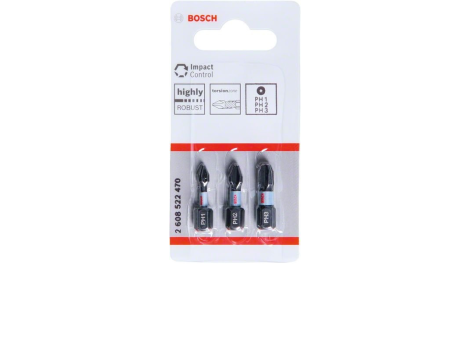 BOSCH KOŃCÓWKA IMPACT kpl. 3szt. PH1/PH2/PH3 x 25mm 2608522470