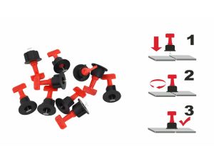 AWTOOLS SYSTEM POZIOMOWANIA PŁYTEK 50szt. + KLUCZ - image 2