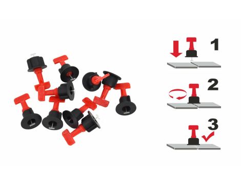 AWTOOLS SYSTEM POZIOMOWANIA PŁYTEK 50szt. + KLUCZ - 2