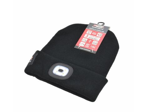 AWTOOLS CZAPKA Z LAMPKĄ LED 80lm CZARNA