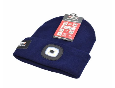 AWTOOLS CZAPKA Z LAMPKĄ LED 80lm GRANATOWA - 2