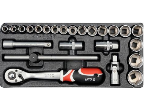 WKŁAD DO SZUFLADY ZESTAW NASADEK 1/2 24 CZĘŚCI