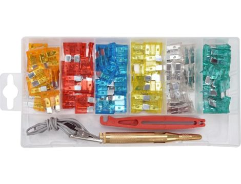 ZESTAW 92 BEZPIECZNIKÓW PŁYTKOWYCH STANDOWYCH