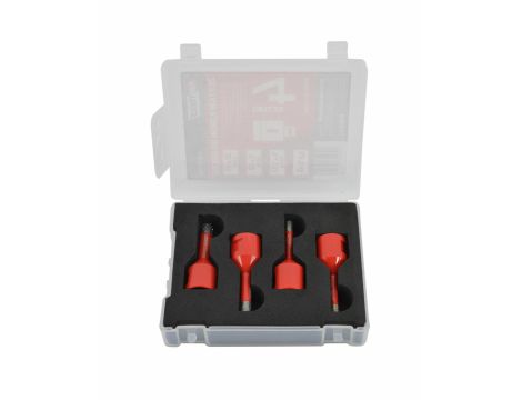 AWTOOLS ZESTAW KORON DO GRESU kpl.5szt. (2x6mm, 8, 10,mm) W KUFRZE DO PRACY NA SUCHO Z WOSKIEM