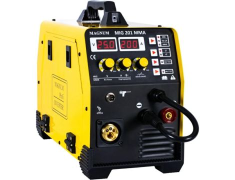 PÓŁAUTOMAT INWERTER MAGNUM MIG 201 MMA 230V, 200A/60%, MB15/3, MMAR, GP25