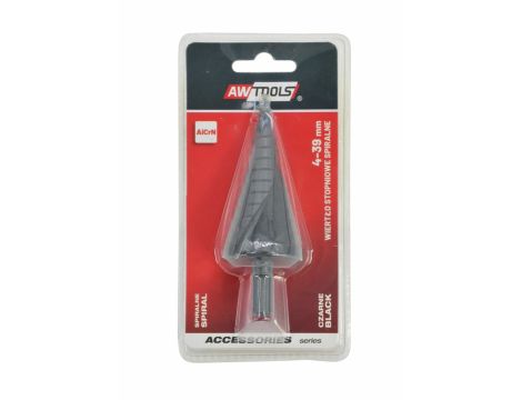 AW WIERTŁO STOPNIOWE SPIRALNE/ 4-39mm/ AICrN/ CZARNE