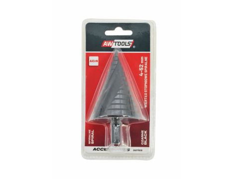 AW WIERTŁO STOPNIOWE SPIRALNE/ 4-52mm/ AICrN/ CZARNE