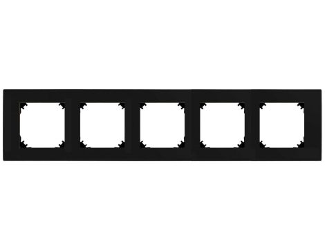 SANTRA ramka pięciokrotna IP20 czarny 4175-09