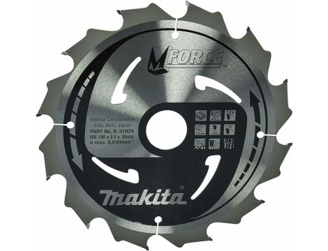 MAKITA PIŁA TARCZOWA  190x30x12Z M-FORCE DREWNO - 2