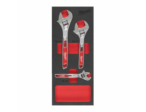 MILWAUKEE WKŁADKA PIANKOWA Z KLUCZAMI NASTAWNYMI 3szt.