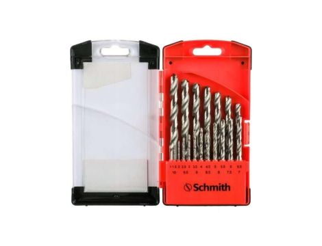 Wiertła do metalu stali HSS 19szt wiertło 1-10mm zestaw wierteł Schmith
