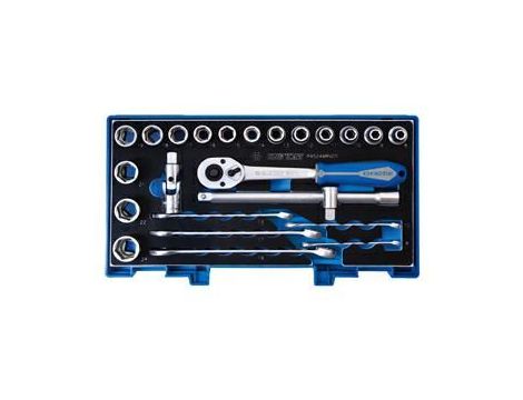 KT ZESTAW KLUCZY  24el. 1/2" KRÓTKIE 6-KĄT. 8-24mm +PŁASKO-OCZKOWE