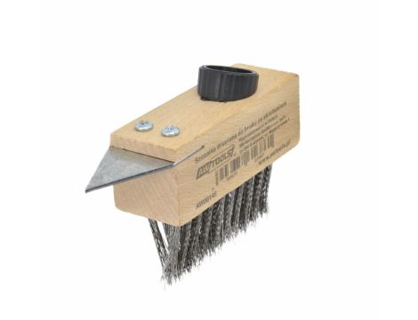 AWTOOLS SZCZOTKA DRUCIANA DO BRUKU ZE SKROBAKIEM N/O