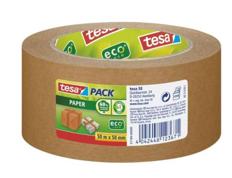 TESA TAŚMA PAKOWA PAPIEROWA 50mx50mm BRĄZOWA