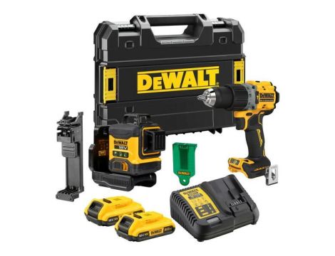 DEWALT ZESTAW COMBO 18V DCK2095D2T (DCD805+LASER 3x360 DCLE34031) 2x2,0Ah TSTAK