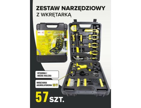 ZESTAW NARZĘDZIOWY 57el. Z WKRĘTARKĄ /WMC - 2