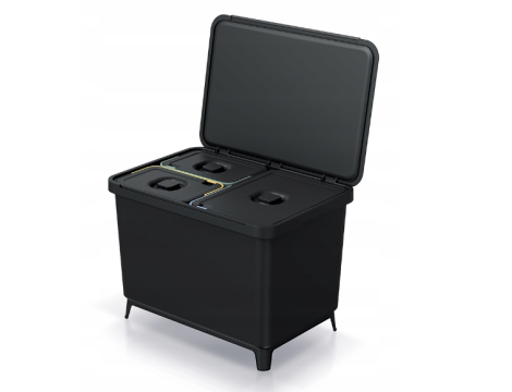 KEDEN KOSZ NA ŚMIECI SYSTEMA 23L + 2x10L - CZARNY RECYKLING
