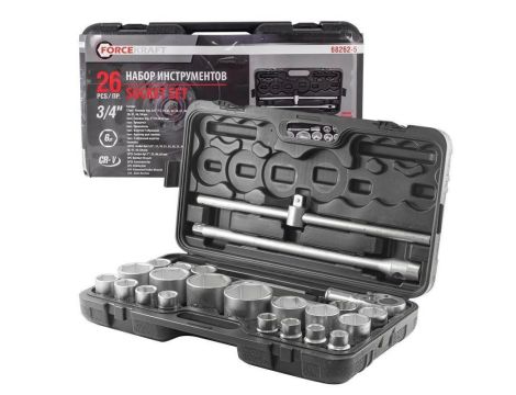 ZESTAW KLUCZY 26el. 3/4" - 1"  6KĄT.   /FORCEKRAFT