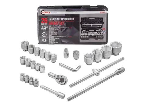 ZESTAW KLUCZY 26el. 3/4" - 1"  6KĄT.   /FORCEKRAFT - 2