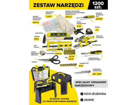 ZESTAW UNIWERSALNY 1200el. 1/4" 6-KĄT.  /WMC
