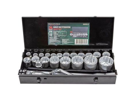 ROCKFORCE ZESTAW KLUCZY NASADOWYCH 26el. 3/4" 12KĄT.