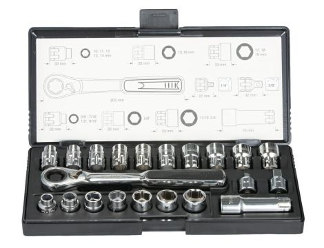 MAKITA ZEST.NASADEK+KLUCZ Z ADAPTEREM 1/4" 3/8" 21el