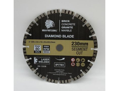 TARCZA DIAMENTOWA 230mm SEGMENT TURBO CUT  INDIAN PROFESSIONAL