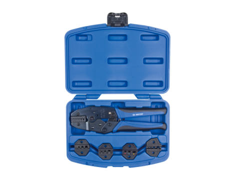 KING TONY  ZACISKARKA DO KOŃCÓWEK KABLOWYCH Z MATRYCAMI 5cz.