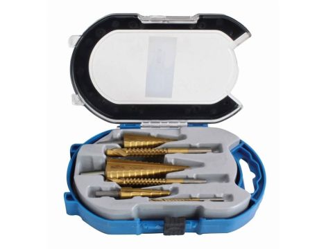 SATRA WIERTŁA STOPNIOWE+FREZY 6el.