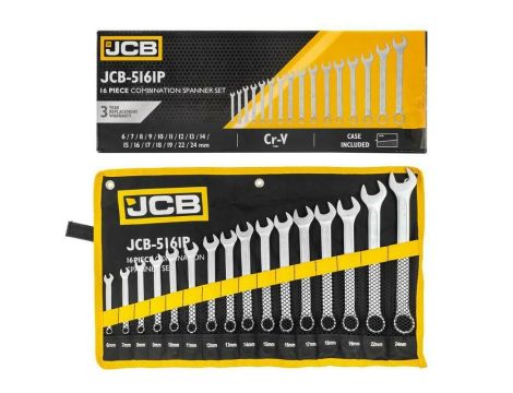 JCB KLUCZ PŁASKO-OCZKOWY kpl.16el. (6-24mm)