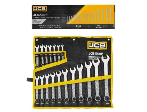 JCB KLUCZ PŁASKO-OCZKOWY kpl.18el. (8-32mm)